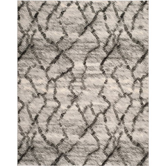SAFAVIEH Retro Daphne Abstract Area Rug, Light Grey/Black, 5' x 8'