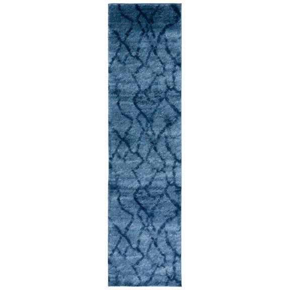 SAFAVIEH Retro Daphne Abstract Runner Rug, Blue/Dark Blue, 2'3" x 13'
