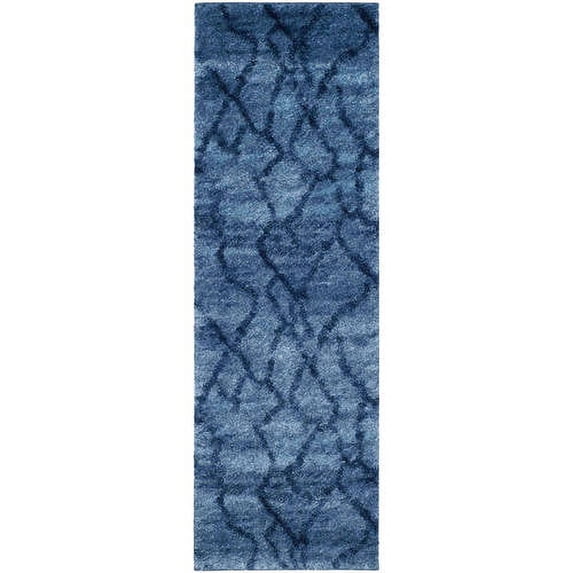 SAFAVIEH Retro Daphne Abstract Runner Rug, Blue/Dark Blue, 2'3" x 7'
