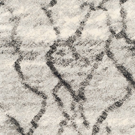 SAFAVIEH Retro Daphne Abstract Runner Rug, Light Grey/Black, 2'3" x 7'