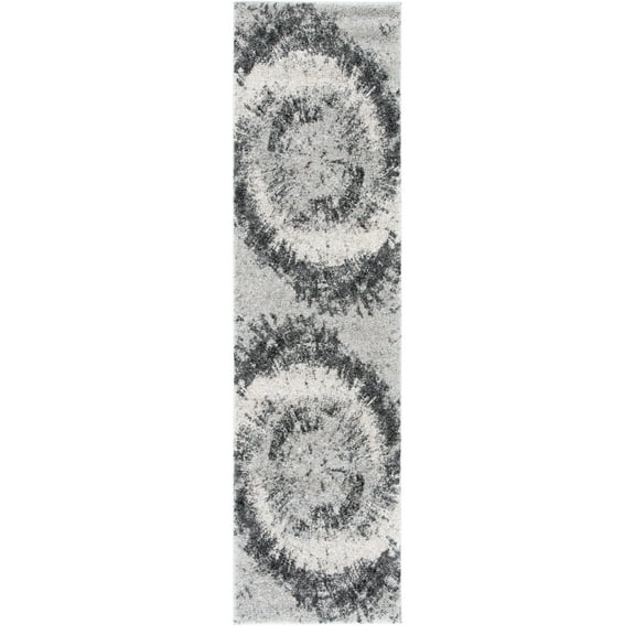 SAFAVIEH Retro Dzvezda Abstract Runner Rug, Grey/Ivory, 2'2" x 8'