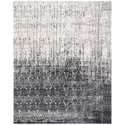 SAFAVIEH Retro Elsie Abstract Area Rug, Black/Light Grey, 8' x 8' Round