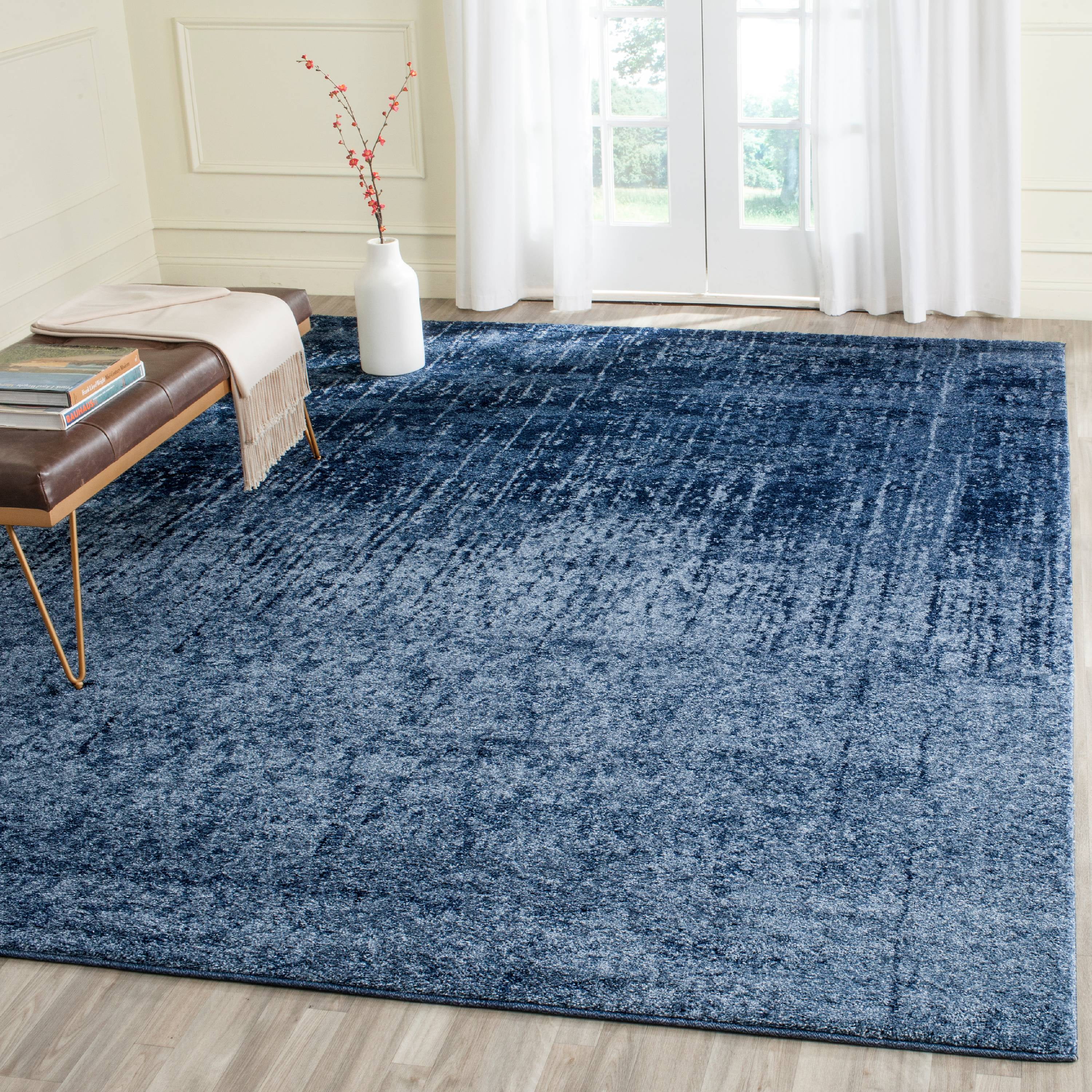 SAFAVIEH Retro Elsie Abstract Area Rug, Light Blue/Blue, 10' x 14'