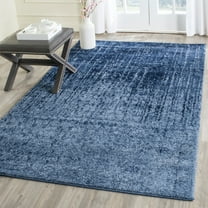 SAFAVIEH Retro Elsie Abstract Area Rug, Light Blue/Blue, 4' x 4' Square