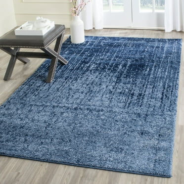 SAFAVIEH Retro Elsie Abstract Area Rug, Light Blue/Blue, 4' x 4' Square
