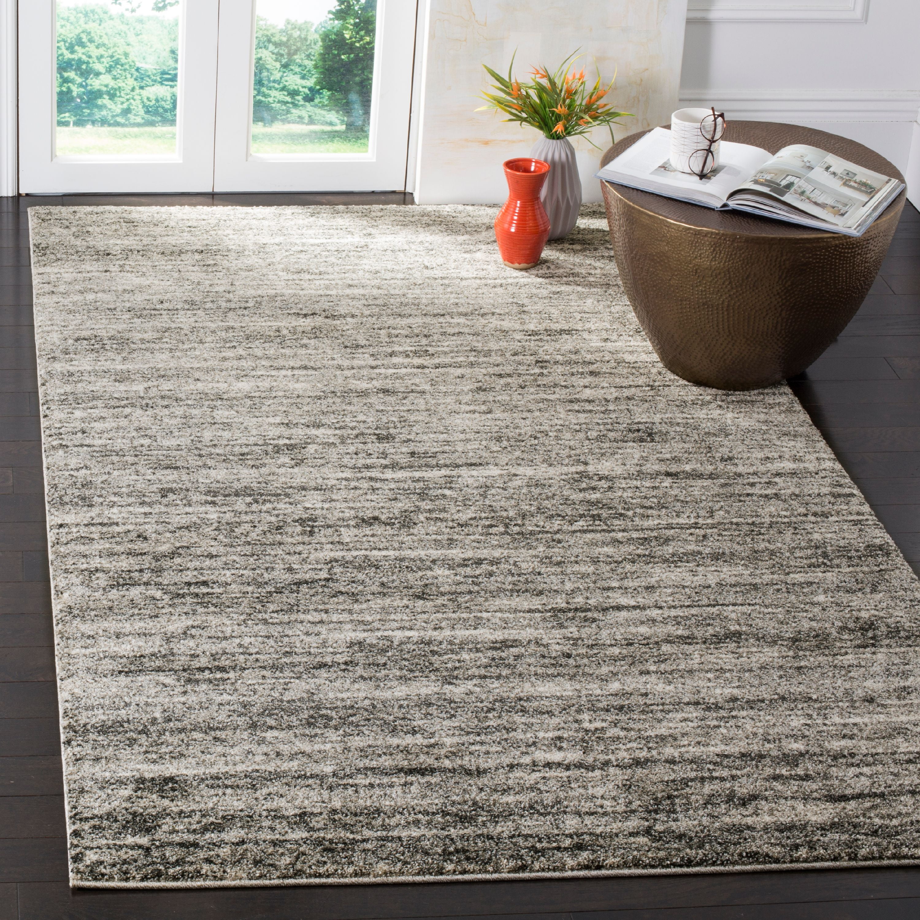 SAFAVIEH Retro Gorica Abstract Area Rug, Ivory/Grey, 6' x 6' Square