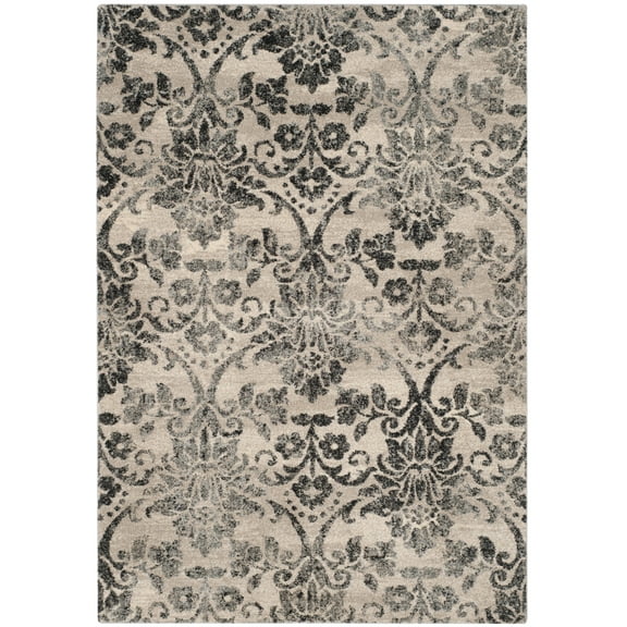 SAFAVIEH Retro Hyram Damask Area Rug, Cream/Grey, 2'6" x 4'