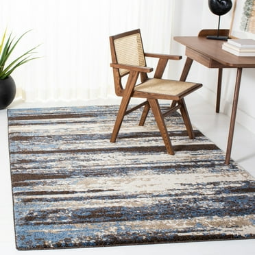 SAFAVIEH Retro Mayson Abstract Area Rug, Cream/Blue, 3' x 5'