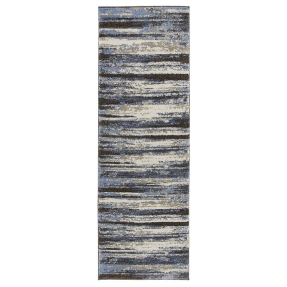 SAFAVIEH Retro Mayson Abstract Runner Rug, Cream/Blue, 2'3" x 19'