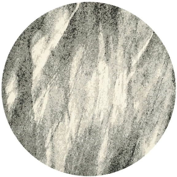 SAFAVIEH Retro Panit Abstract Area Rug, Grey/Ivory, 10' x 10' Round