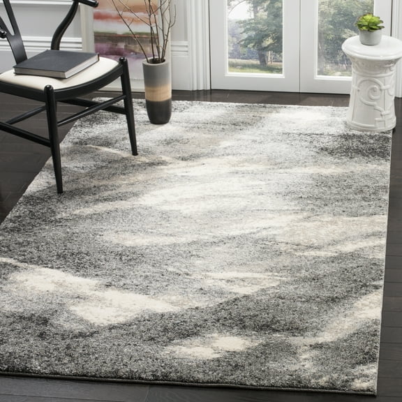 SAFAVIEH Retro Panit Abstract Area Rug, Grey/Ivory, 8' x 8' Square