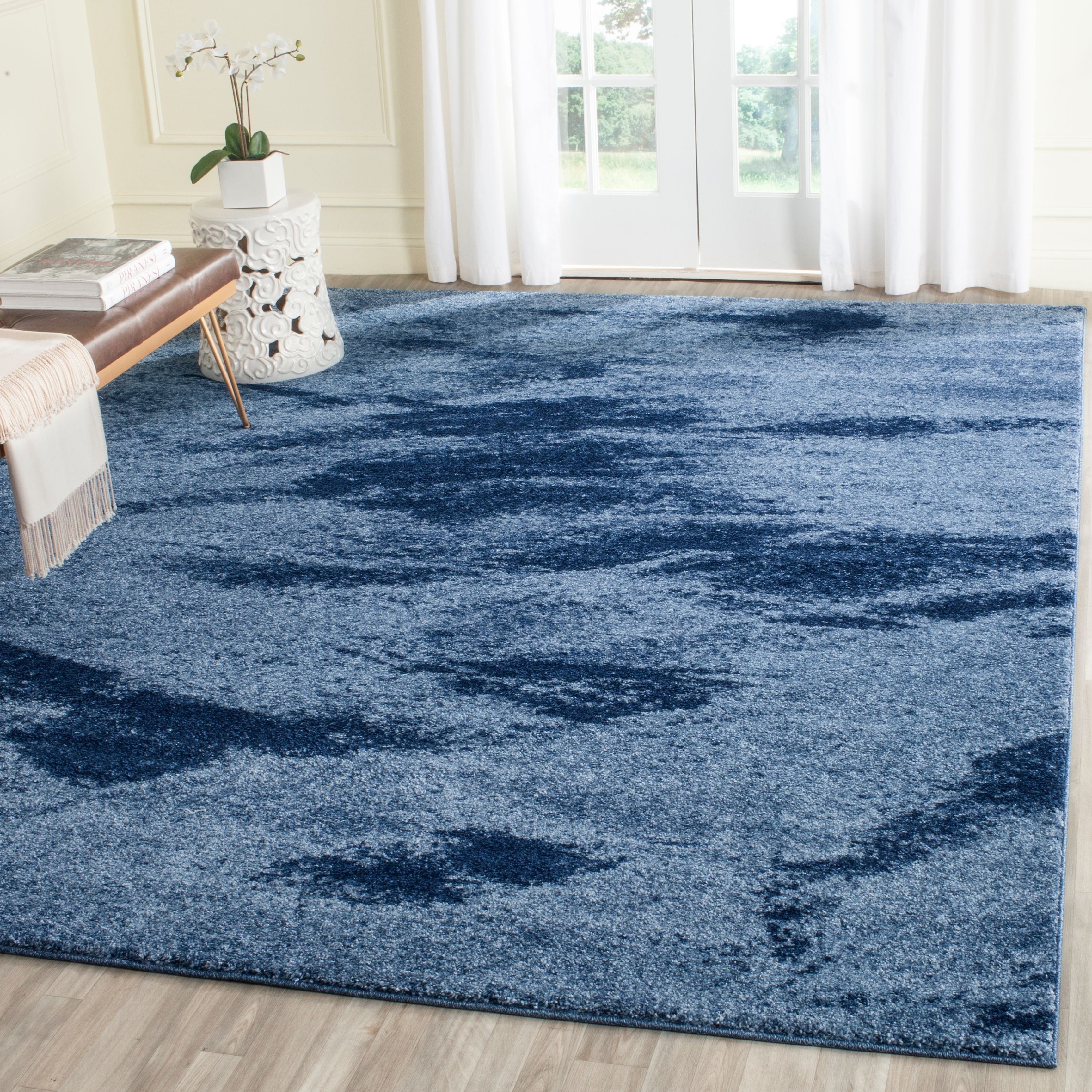 SAFAVIEH Retro Panit Abstract Area Rug, Light Blue/Blue, 8'9" x 12'