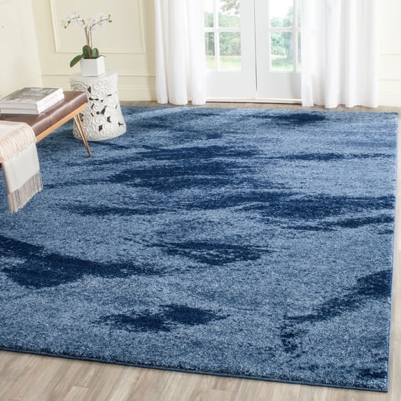 SAFAVIEH Retro Panit Abstract Area Rug, Light Blue/Blue, 8' x 10'