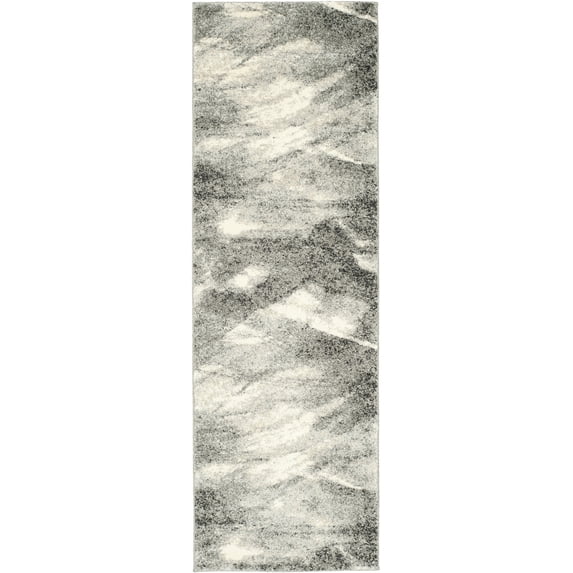 SAFAVIEH Retro Panit Abstract Runner Rug, Grey/Ivory, 2'3" x 11'