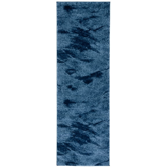 SAFAVIEH Retro Panit Abstract Runner Rug, Light Blue/Blue, 2'3" x 5'