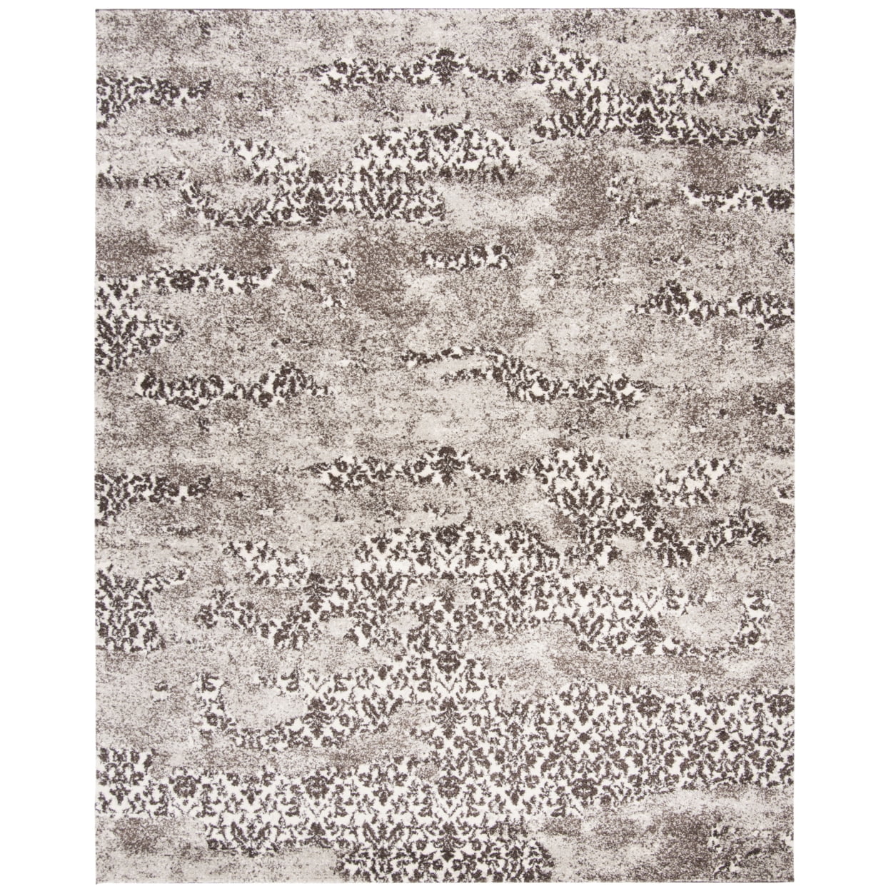Luxurious Gray Abstract Shag Square Rug - 6' Easy Care