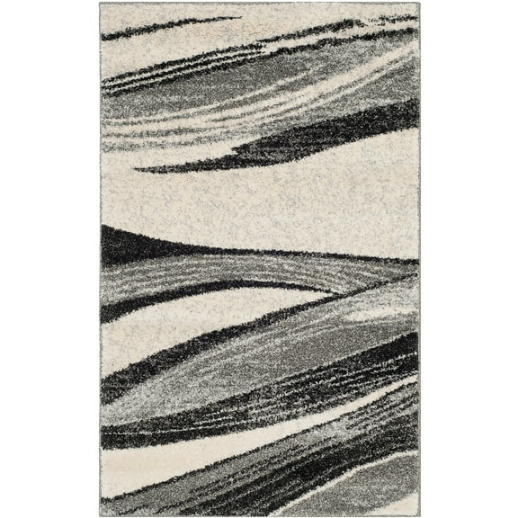 SAFAVIEH Retro Travis Abstract Area Rug, Light Grey/Ivory, 2'6" x 4'