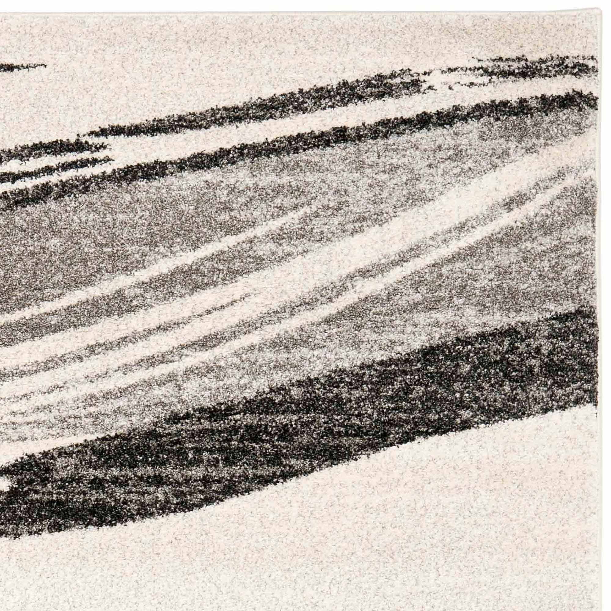 Luxurious Gray Abstract Shag Rug, Reversible and Washable, 5' x 8'