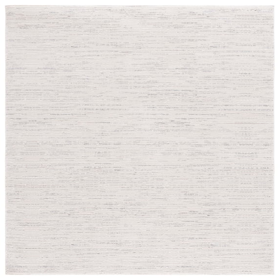 SAFAVIEH Revive Aleah Solid Polyester Area Rug, Ivory, 6'7" x 6'7" Square