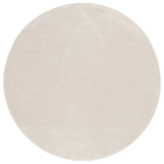 SAFAVIEH Revive Hyram Solid Polyester Area Rug, Beige, 6'7" x 6'7" Round