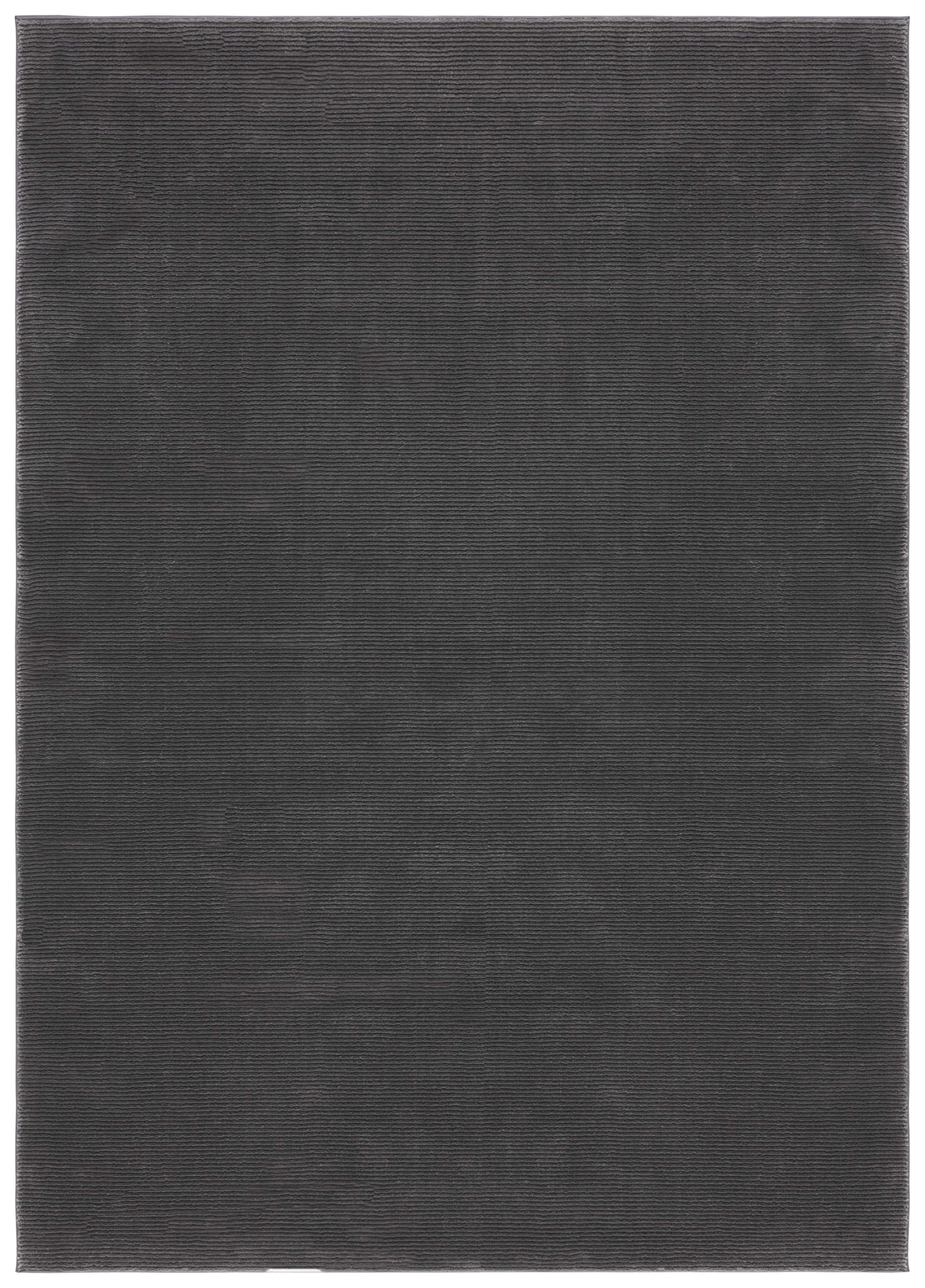 Charcoal Rectangular Synthetic Non-slip Area Rug