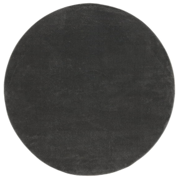 SAFAVIEH Revive Hyram Solid Polyester Area Rug, Charcoal, 6'7" x 6'7" Round