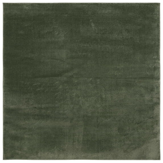 SAFAVIEH Revive Hyram Solid Polyester Area Rug, Green, 6'7" x 6'7" Square
