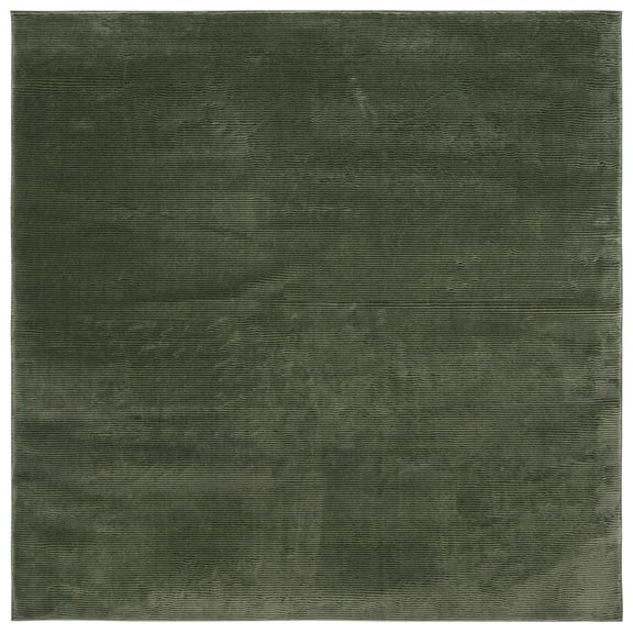 SAFAVIEH Revive Hyram Solid Polyester Area Rug, Green, 6'7" x 6'7" Square