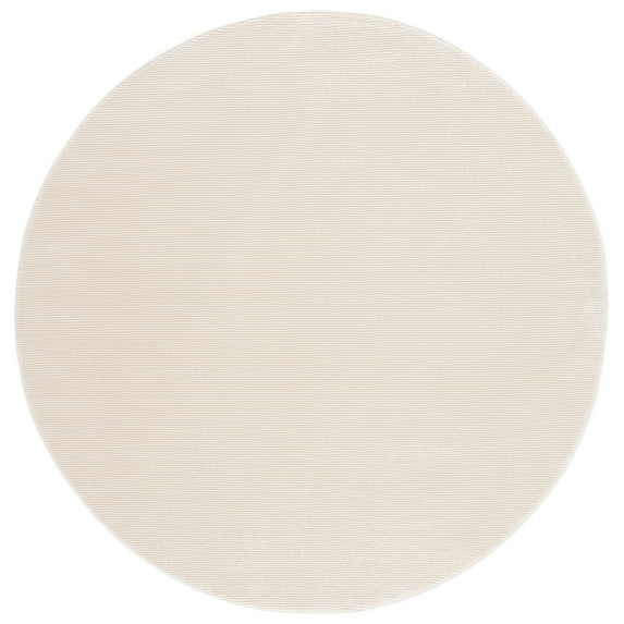 SAFAVIEH Revive Hyram Solid Polyester Area Rug, Ivory, 6'7" x 6'7" Round