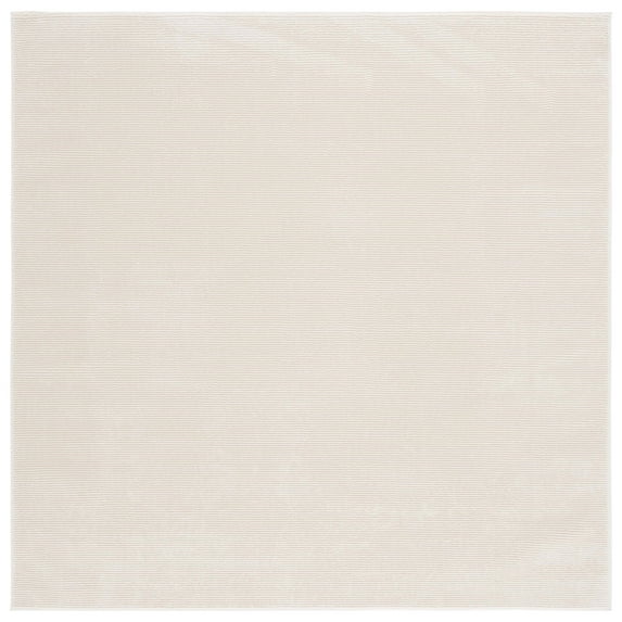 SAFAVIEH Revive Hyram Solid Polyester Area Rug, Ivory, 6'7" x 6'7" Square