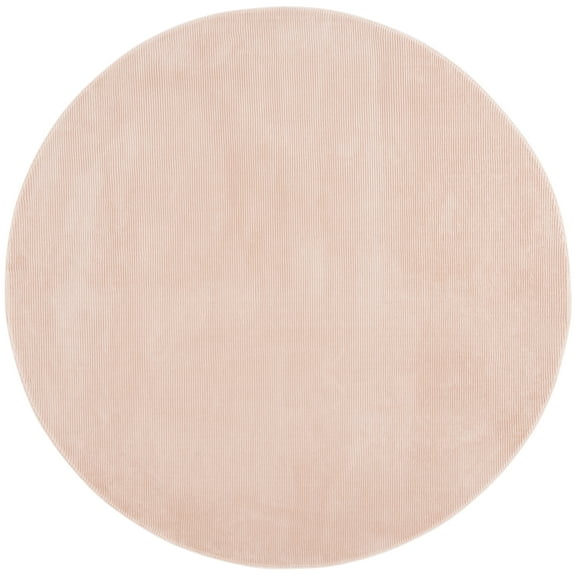 SAFAVIEH Revive Hyram Solid Polyester Area Rug, Pink, 6'7" x 6'7" Round
