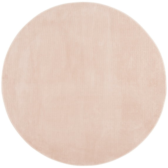 SAFAVIEH Revive Hyram Solid Polyester Area Rug, Pink, 6'7" x 6'7" Round