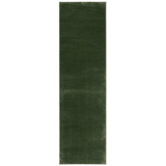 SAFAVIEH Revive Hyram Solid Polyester Runner Rug, Green, 2'3" x 10'