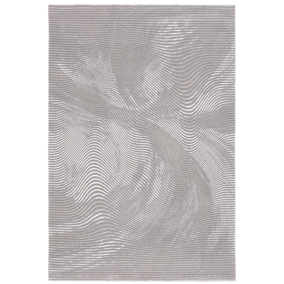 SAFAVIEH Revive Lanford Abstract Polyester Area Rug, Gray, 2'7" x 5'