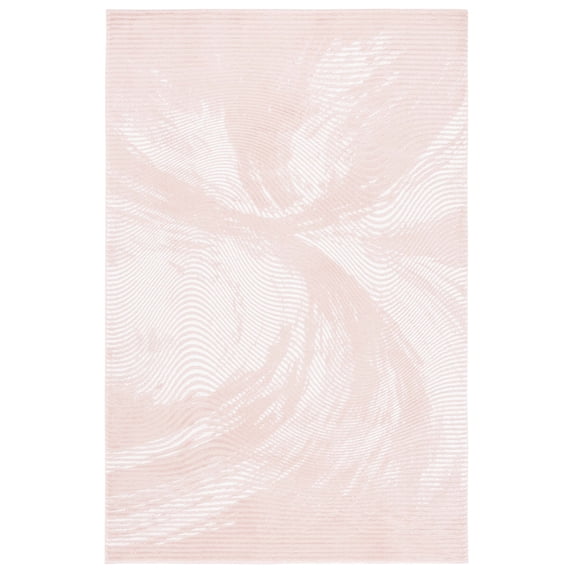 SAFAVIEH Revive Lanford Abstract Polyester Area Rug, Pink/Ivory, 2'7" x 5'