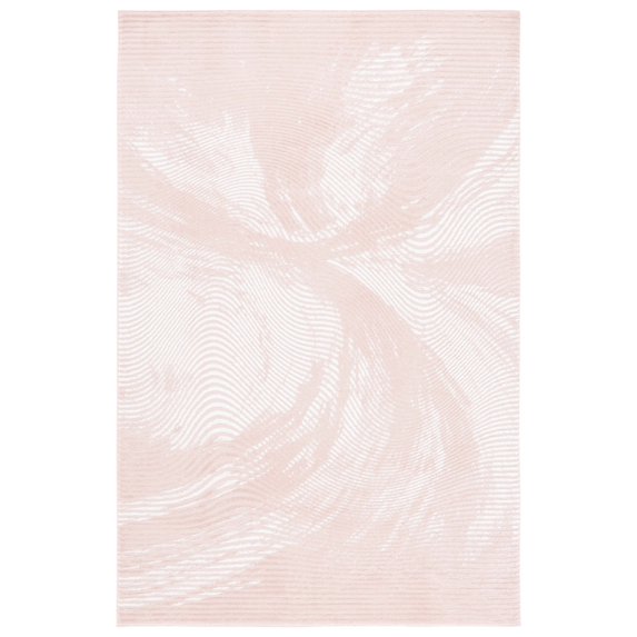 SAFAVIEH Revive Lanford Abstract Polyester Area Rug, Pink/Ivory, 4' x 6'