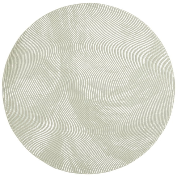 SAFAVIEH Revive Lanford Abstract Polyester Area Rug, Sage/Ivory, 6'7" x 6'7" Round