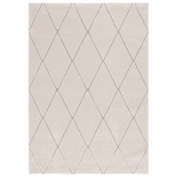 SAFAVIEH Revive Lorrin Diamond Polyester Area Rug, Beige, 4' x 6'