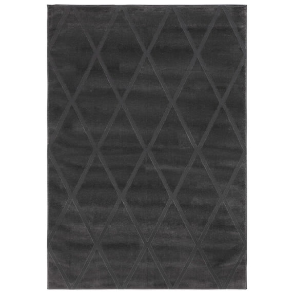SAFAVIEH Revive Lorrin Diamond Polyester Area Rug, Charcoal, 4' x 6'