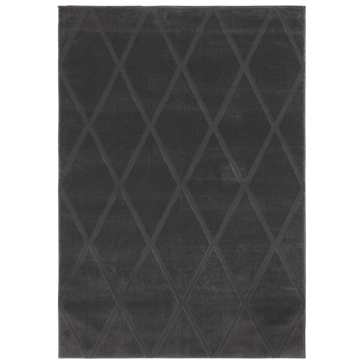 Subtle Chic Gray Synthetic 9' x 12' Easy-Care Rectangular Rug