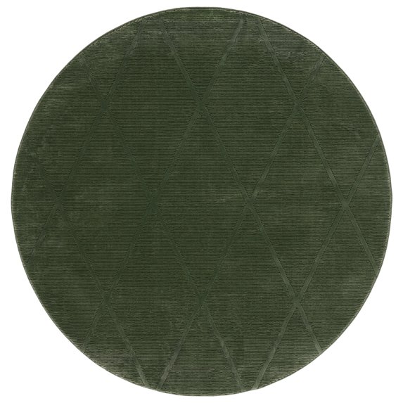 SAFAVIEH Revive Lorrin Diamond Polyester Area Rug, Green, 6'7" x 6'7" Round