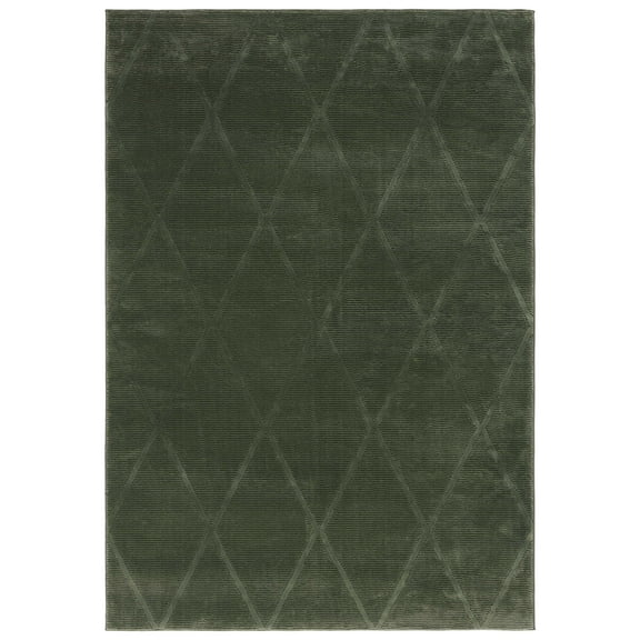SAFAVIEH Revive Lorrin Diamond Polyester Area Rug, Green, 6'7" x 9'