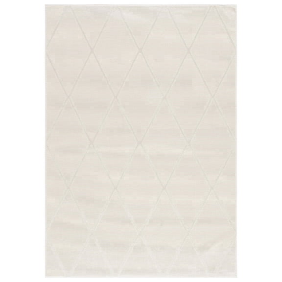 SAFAVIEH Revive Lorrin Diamond Polyester Area Rug, Ivory, 2'7" x 5'