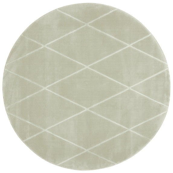 SAFAVIEH Revive Lorrin Diamond Polyester Area Rug, Sage, 6'7" x 6'7" Round