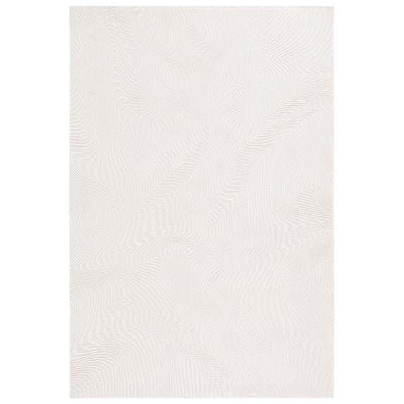 SAFAVIEH Revive Montana Abstract Polyester Area Rug, Ivory, 5'3" x 7'7"