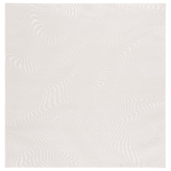 SAFAVIEH Revive Montana Abstract Polyester Area Rug, Ivory, 6'7" x 6'7" Square