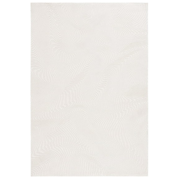 SAFAVIEH Revive Montana Abstract Polyester Area Rug, Ivory, 6'7" x 9'