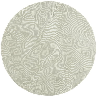 SAFAVIEH Revive Montana Abstract Polyester Area Rug, Sage/Ivory, 6'7" x 6'7" Round