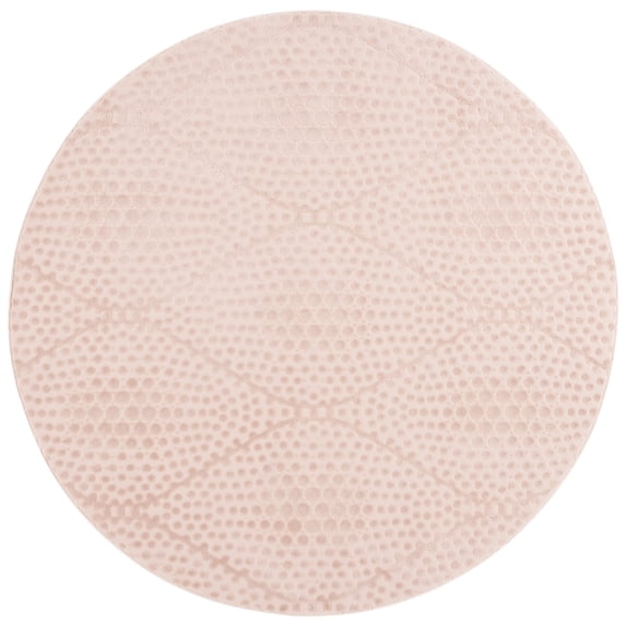 SAFAVIEH Revive Myles Geometric Polyester Area Rug, Pink, 6'7" x 6'7" Round