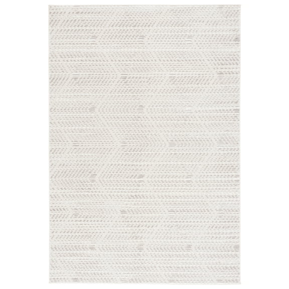 SAFAVIEH Revive Russell Geometric Polyester Area Rug, Ivory/Gray, 8' x 10'